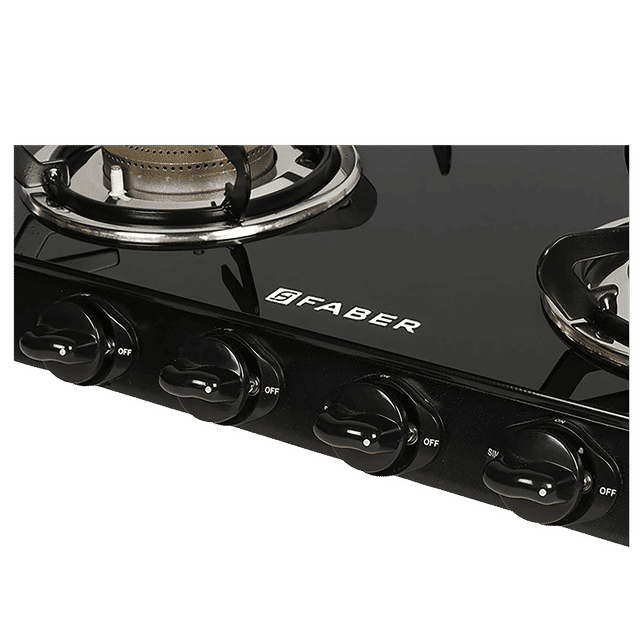 Buy Faber Jumbo 4BB BK AI Toughened Glass Top 4 Burner Automatic Gas